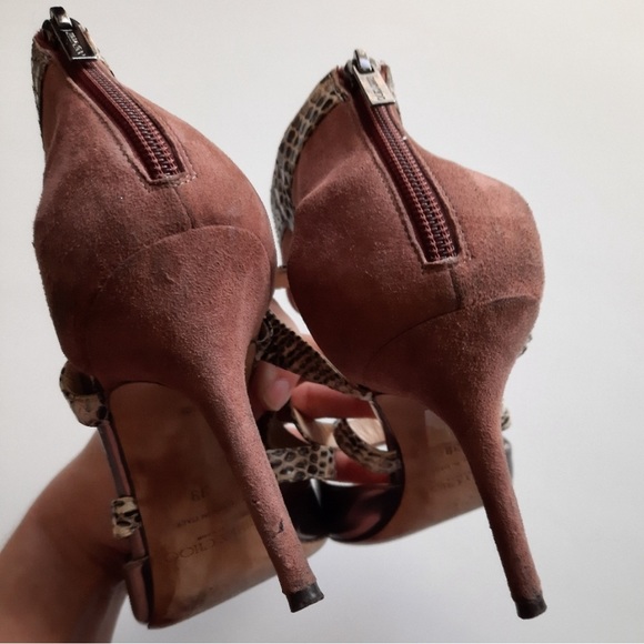 Jimmy Choo Snakeskin Suede Heels - Picture 6 of 7